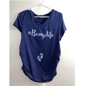 Large navy blue women’s maternity shirt